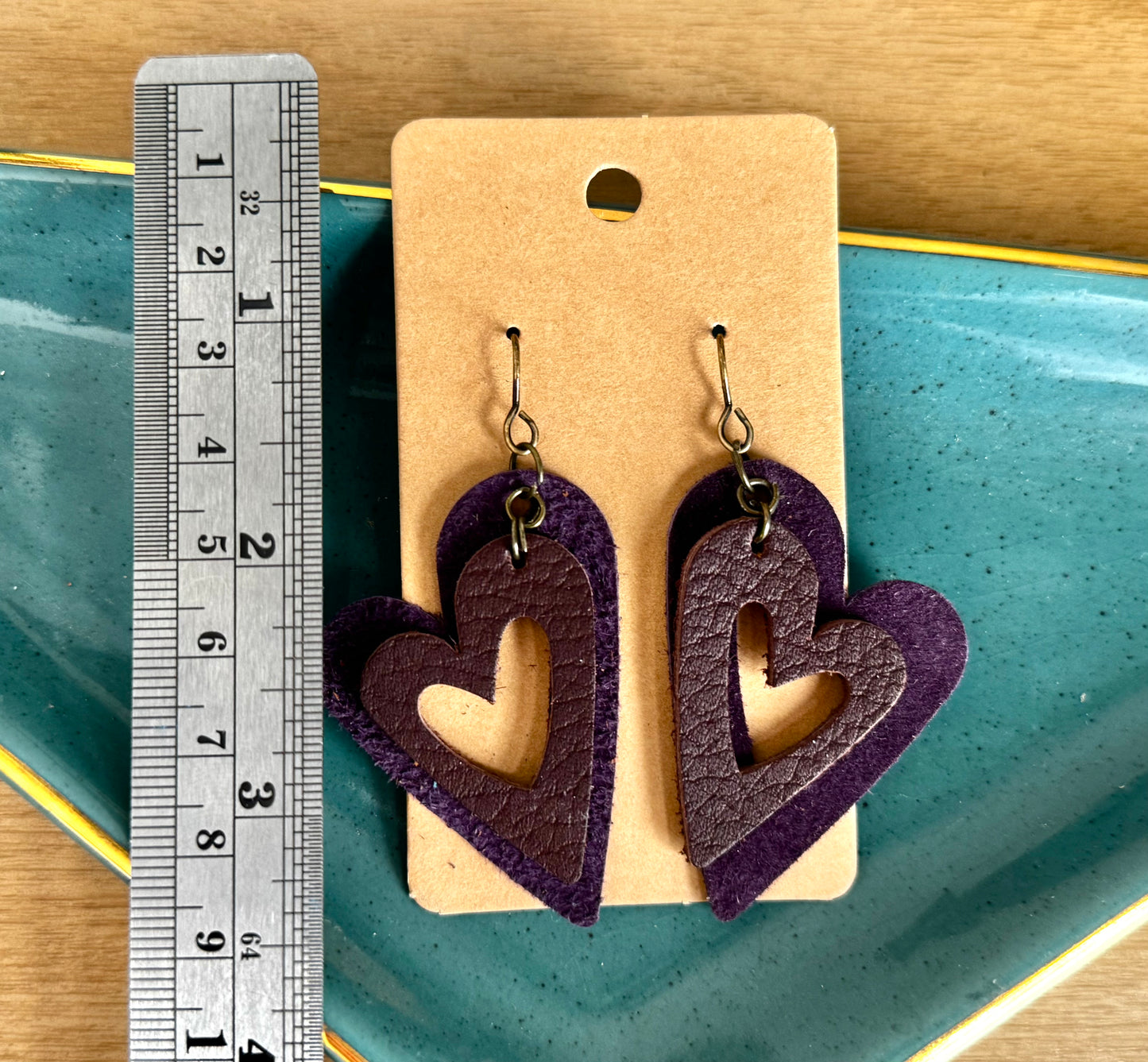Rustic Heart Earring Leather