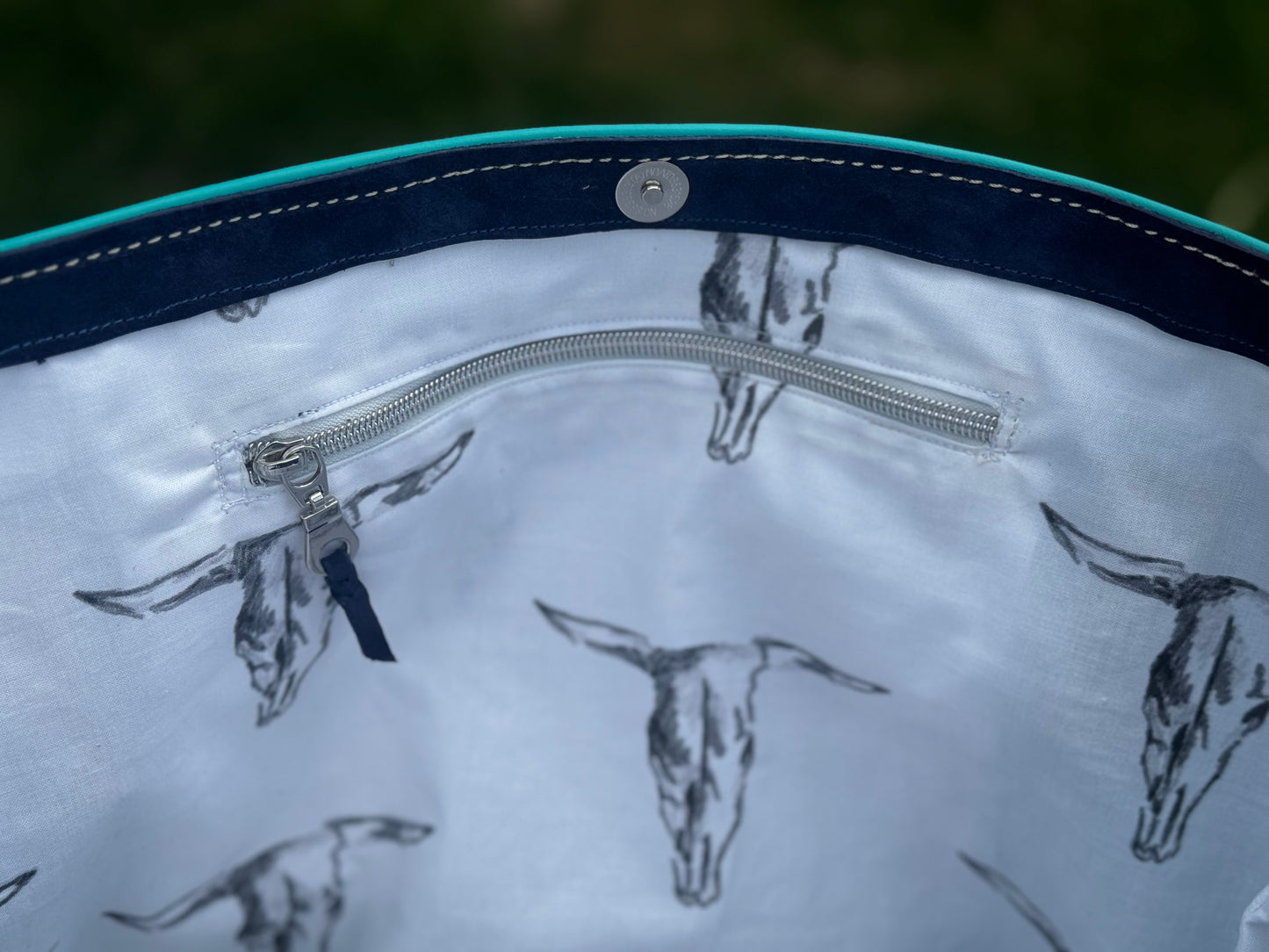 Turquoise & Hair-on-hide Tote