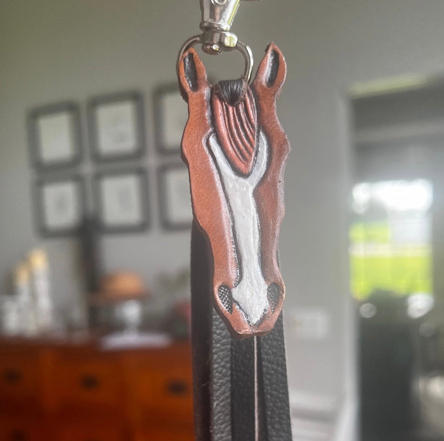 Custom Leather Horse Keychain