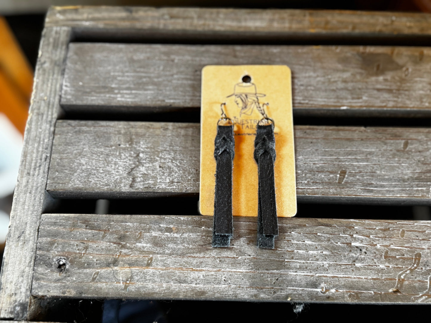 Western Bleed Knot & Bronze Leather Earrings $12.99 Free Shipping