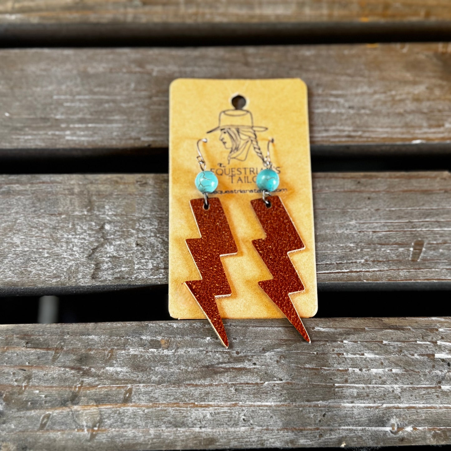 Lightning Leather Earrings * Free Shipping* Brown, Copper, Eggplant