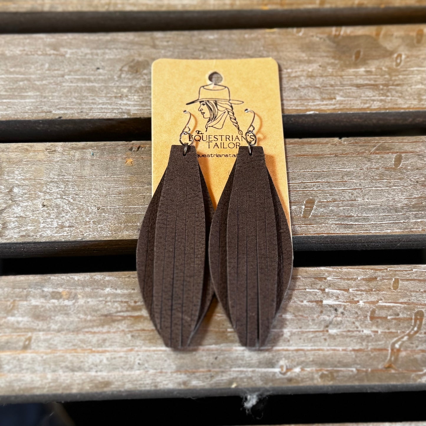 Western Fringe Leather Drop Earrings