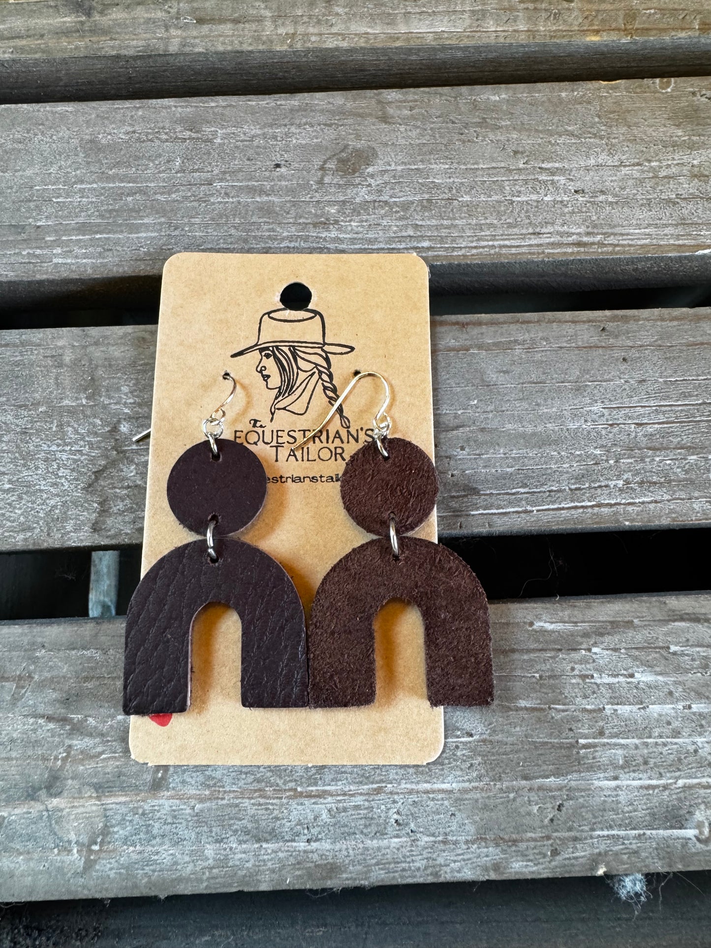 Boho Leather & Sterling Silver  Earring *Free Shipping*