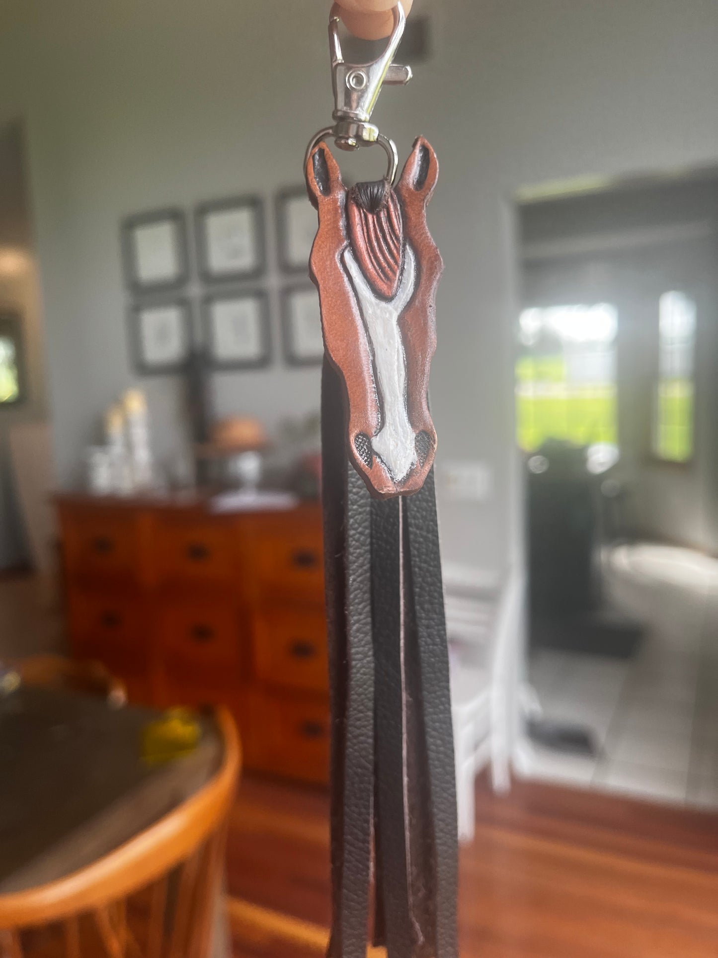 Custom Leather Horse Keychain