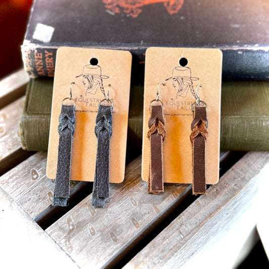 Western Bleed Knot & Bronze Leather Earrings $12.99 Free Shipping