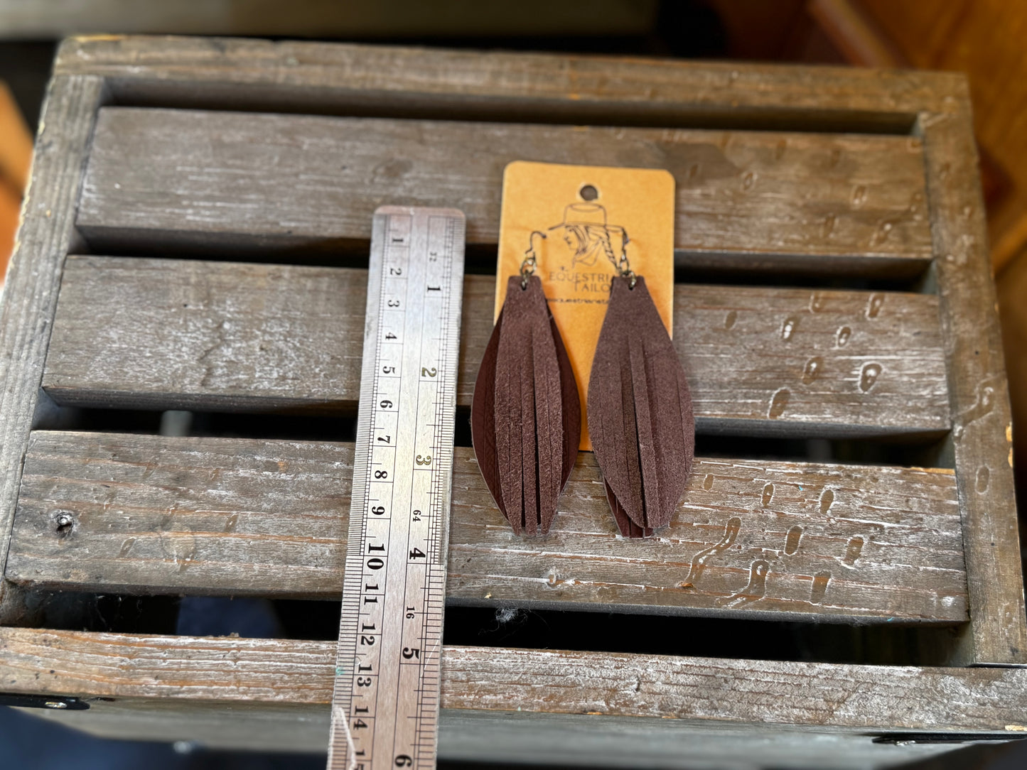 Western Fringe Leather Drop Earrings