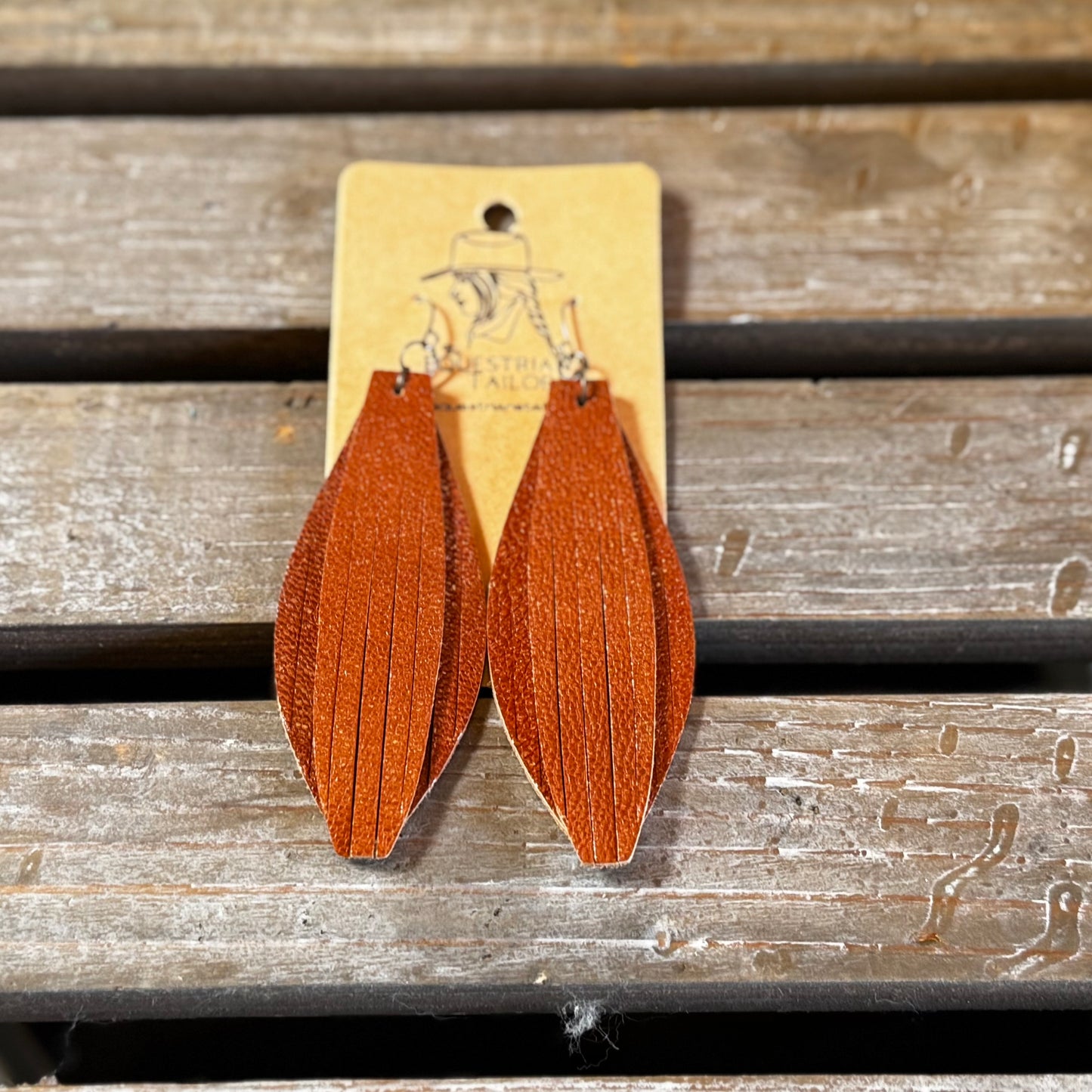 Western Fringe Leather Drop Earrings