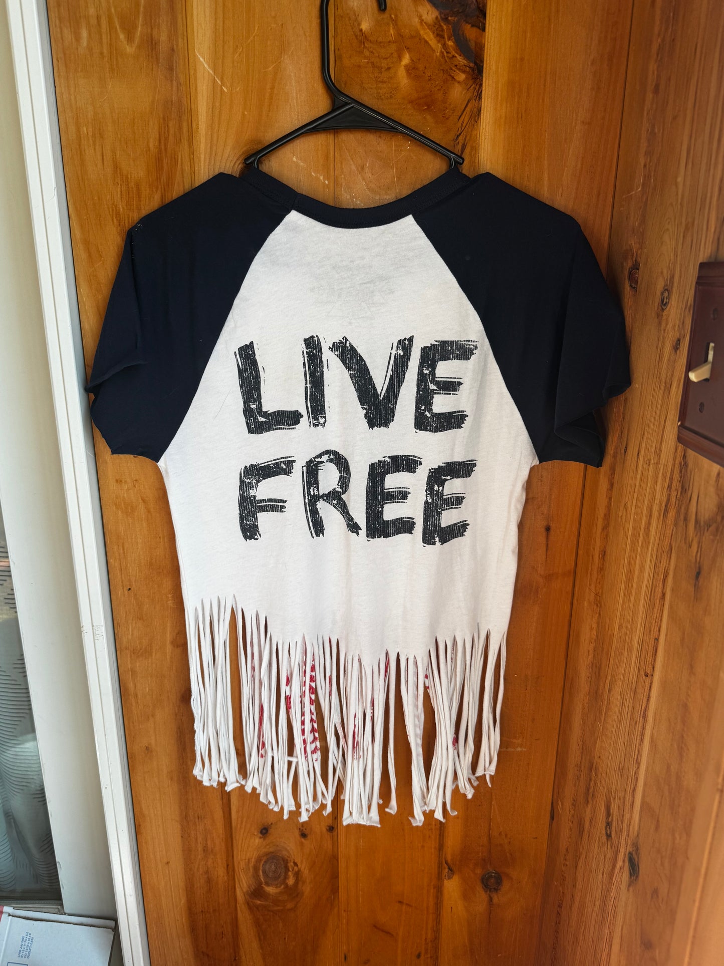 Fringe American Flag Tee Womens Small *Free Shipping*