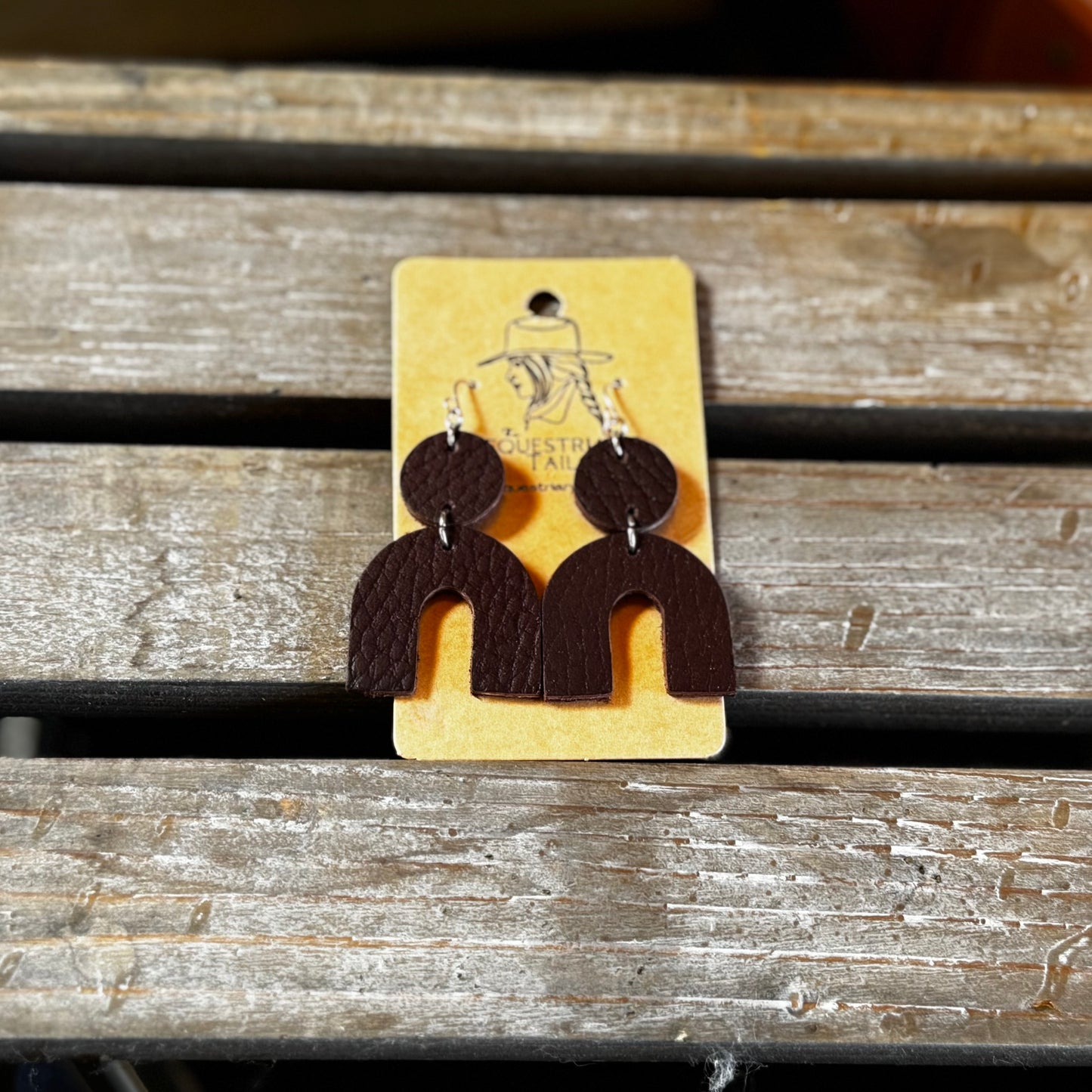 Boho Leather & Sterling Silver  Earring *Free Shipping*