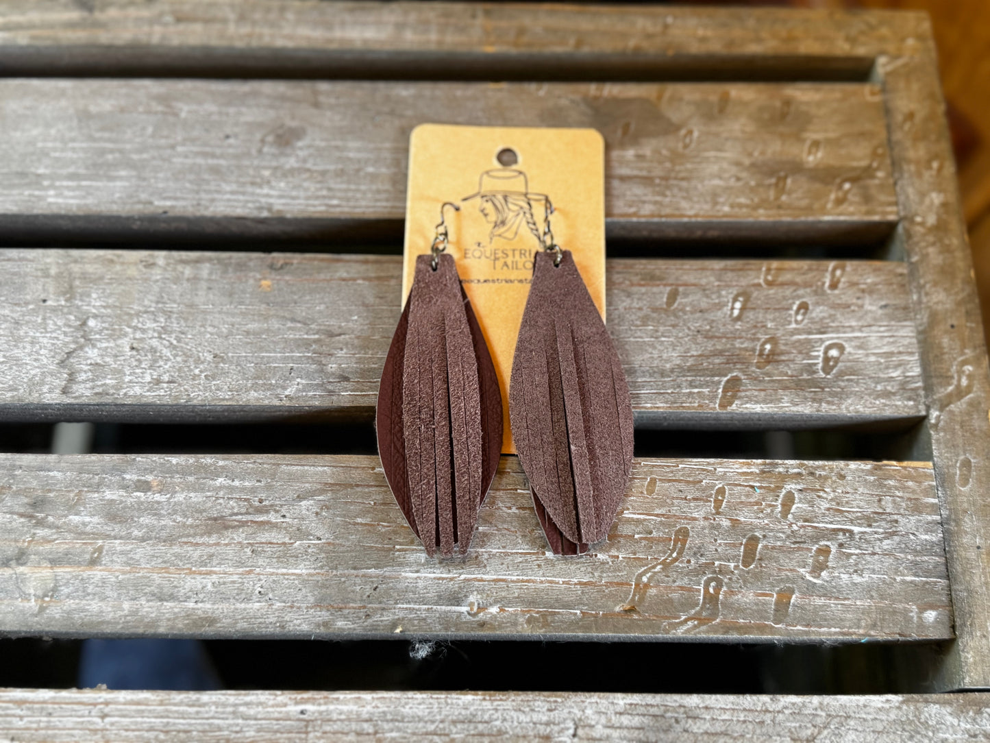 Western Fringe Leather Drop Earrings