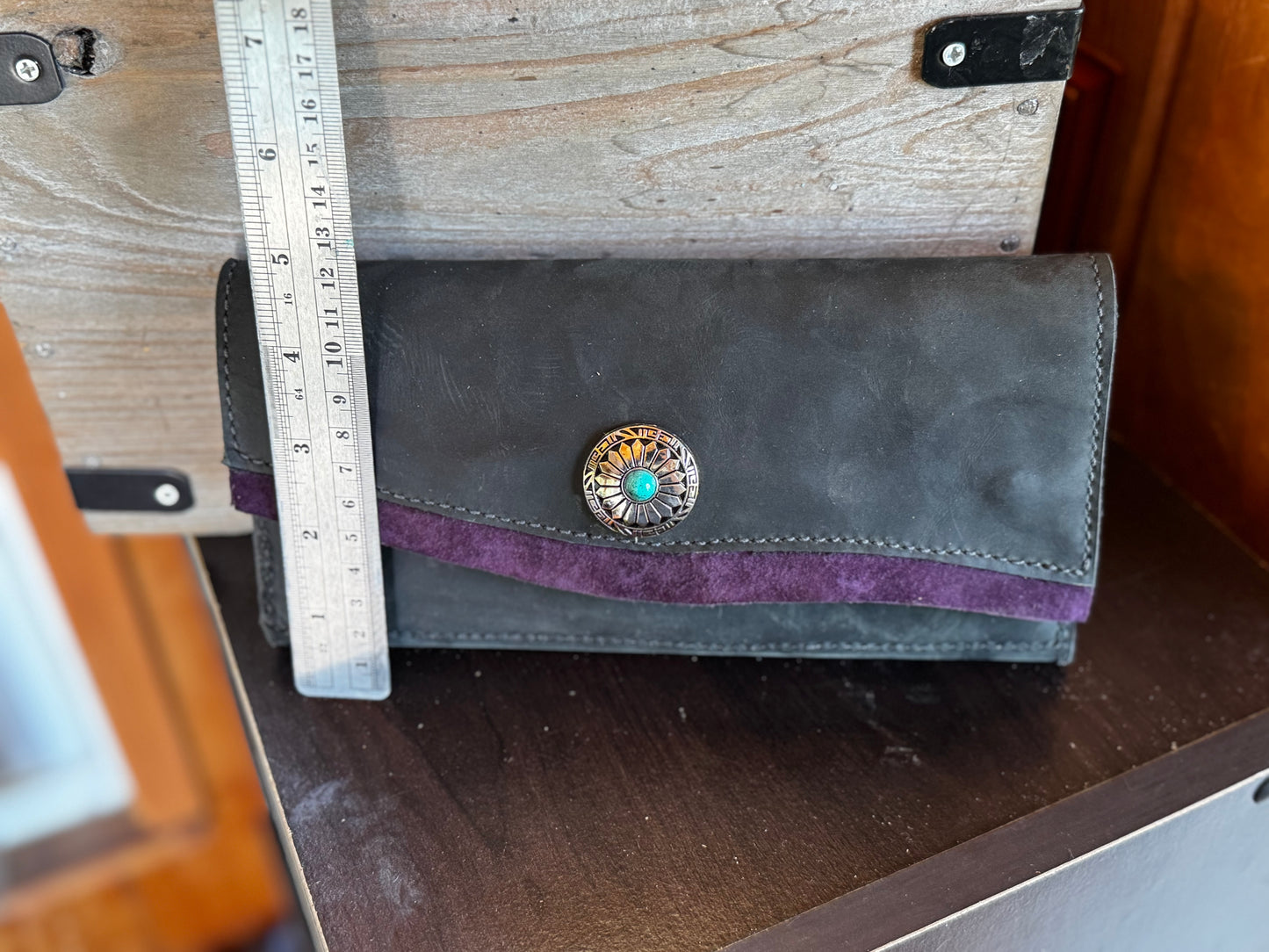 Concho Clutch Wallet *Free Shipping* Black and Purple