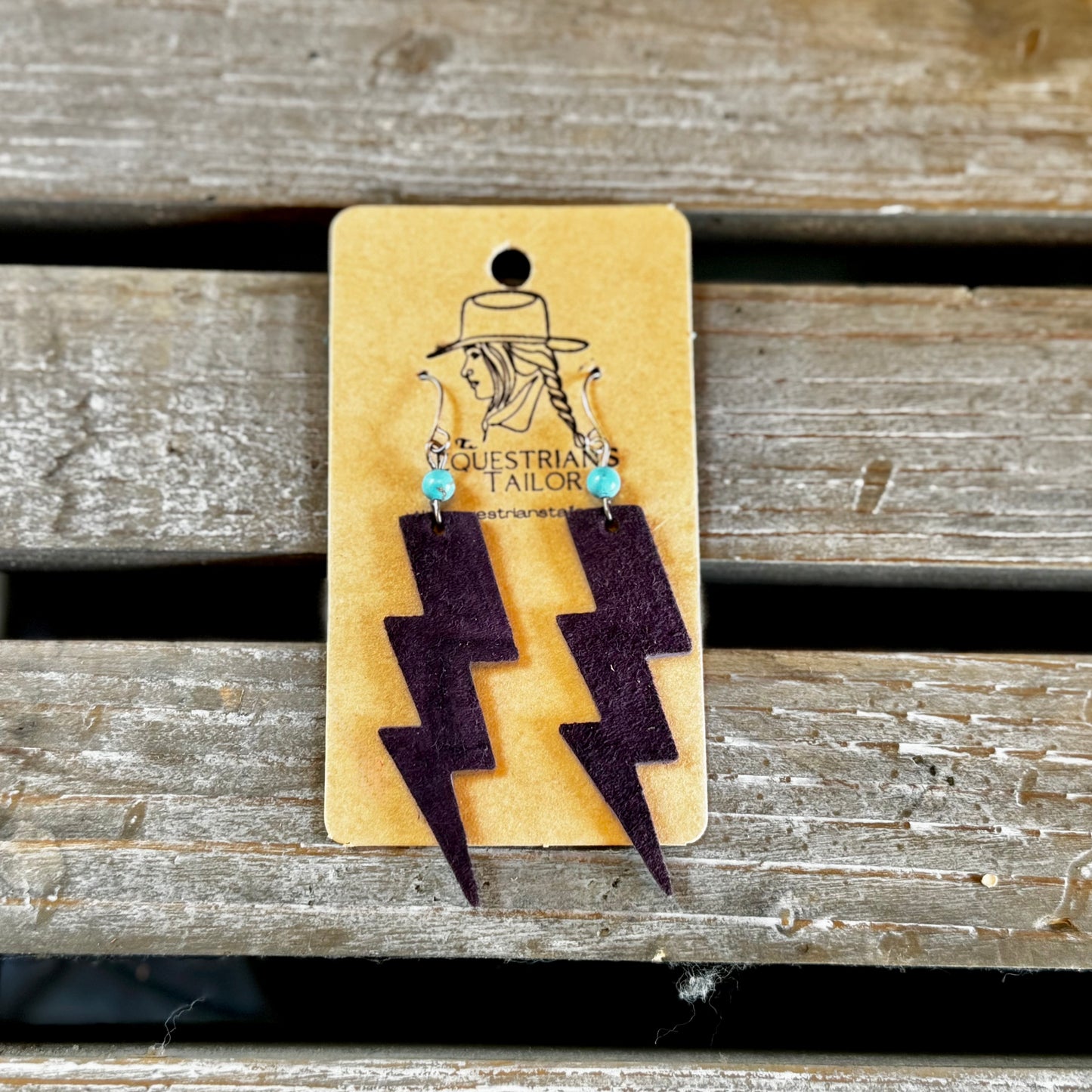 Lightning Leather Earrings * Free Shipping* Brown, Copper, Eggplant