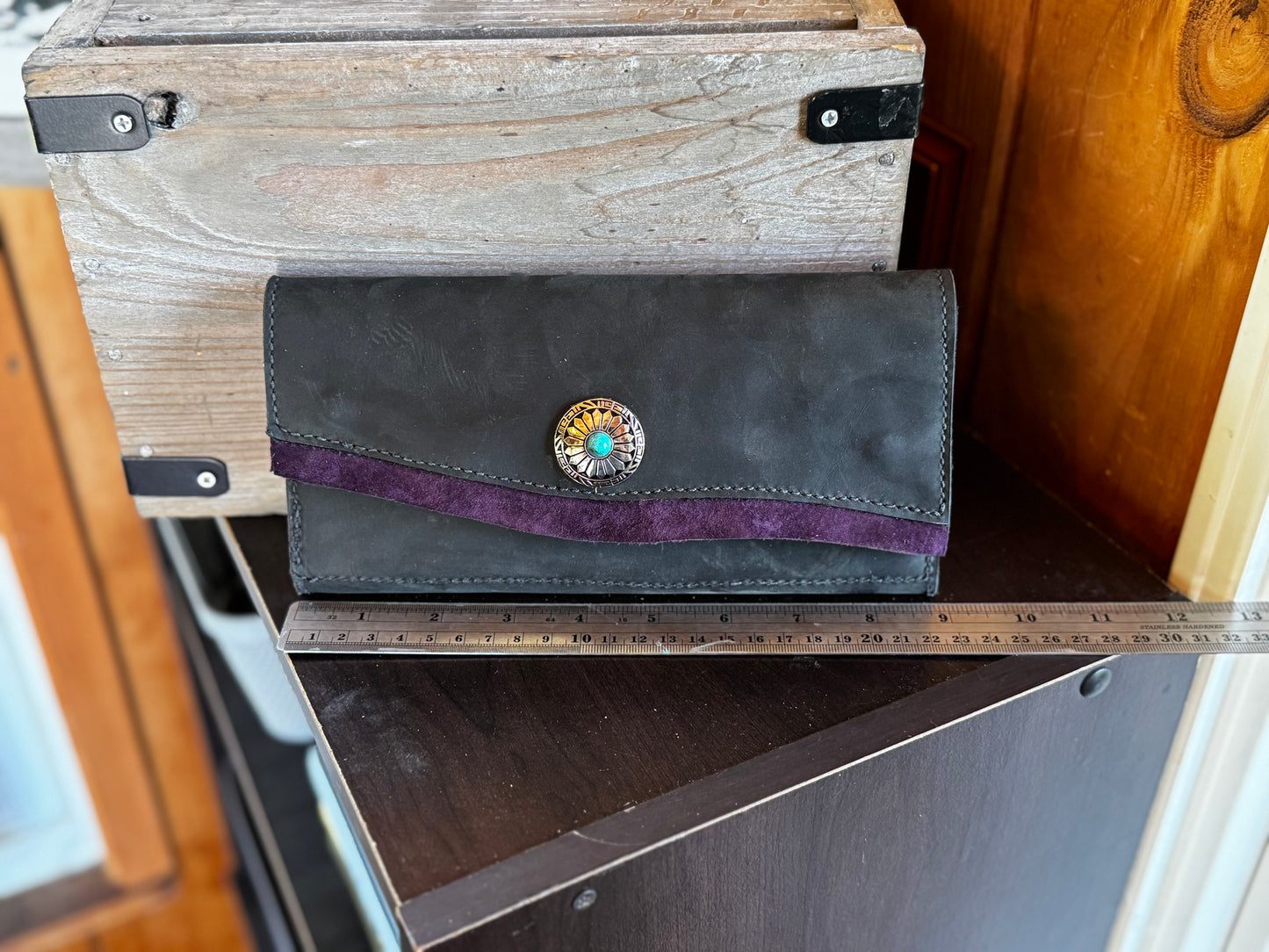 Concho Clutch Wallet *Free Shipping* Black and Purple